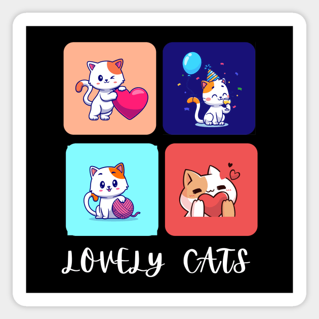 Lovely Cats Sticker by Mr.Dom store